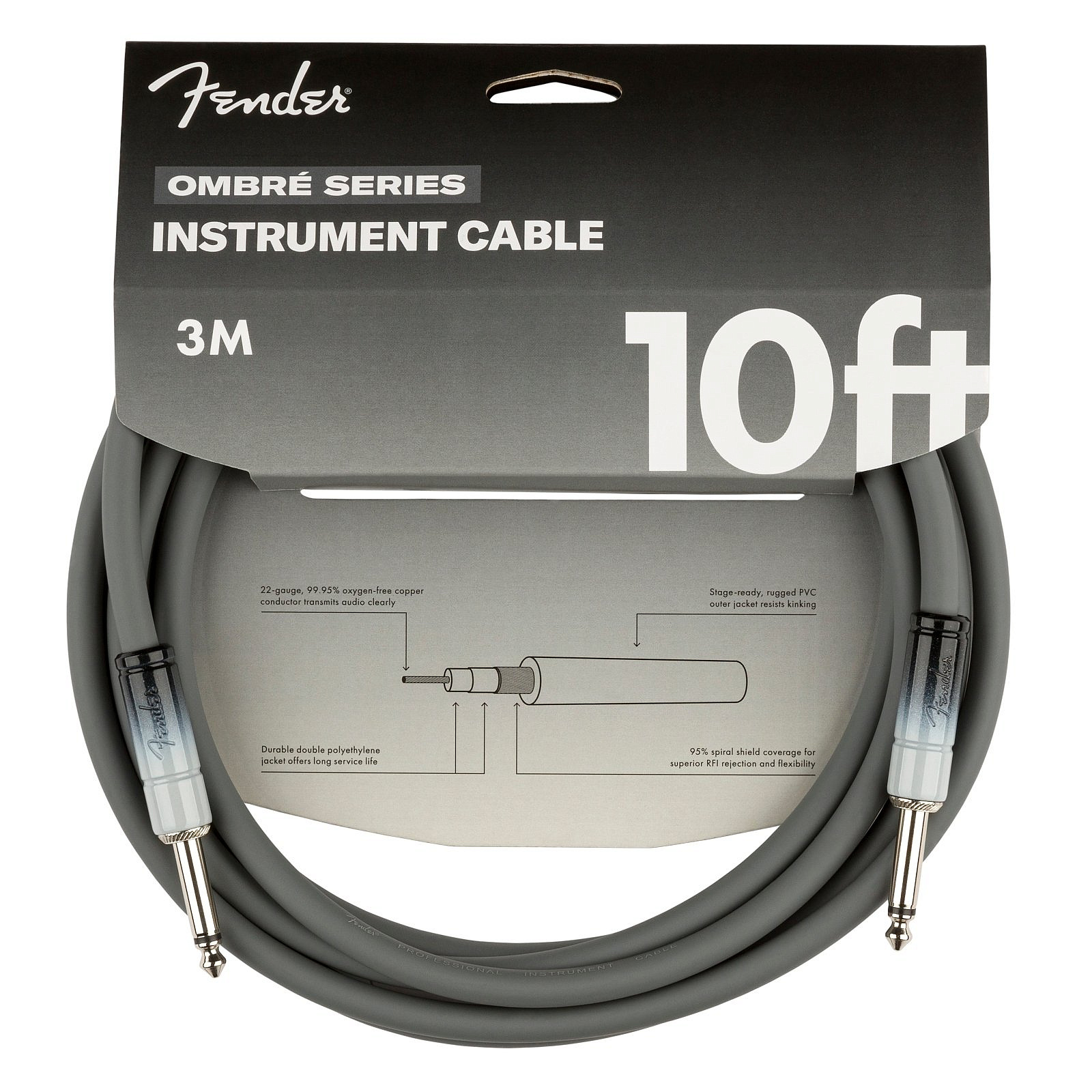 FENDER 10" Ombre INST Cable Silver Smoke – фото 2