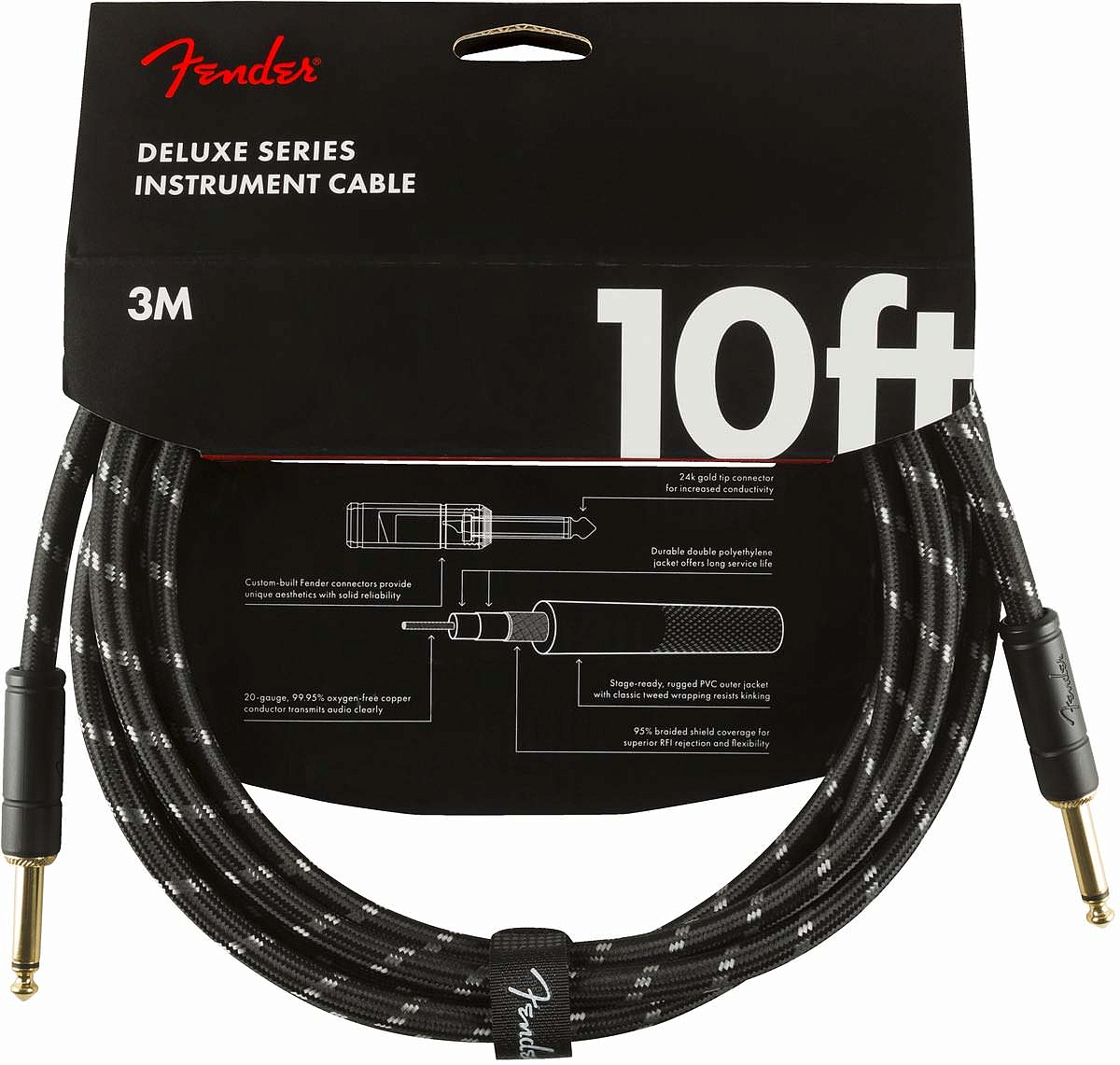 FENDER DELUXE 10" INST CABLE Black Tweed