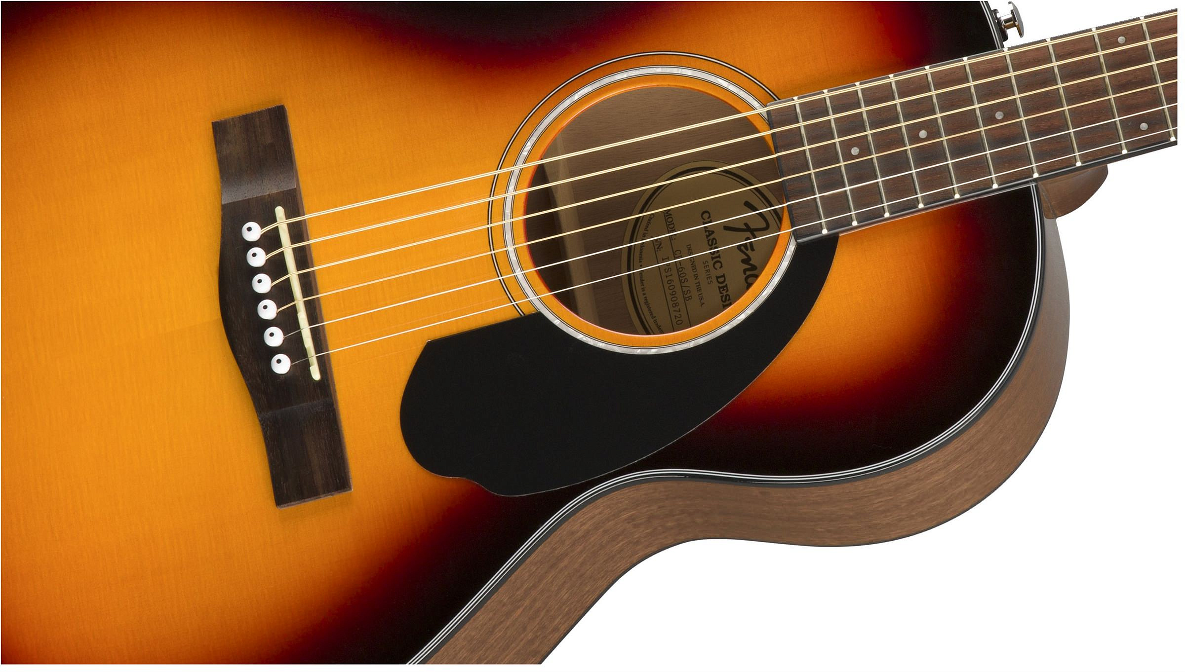 FENDER CP-60S Parlor Sunburst WN акустическая гитара – фото 4