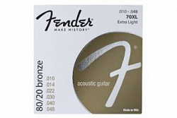 FENDER STRINGS NEW ACOUSTIC 70XL 80/20 BRONZE BALL END 10-48