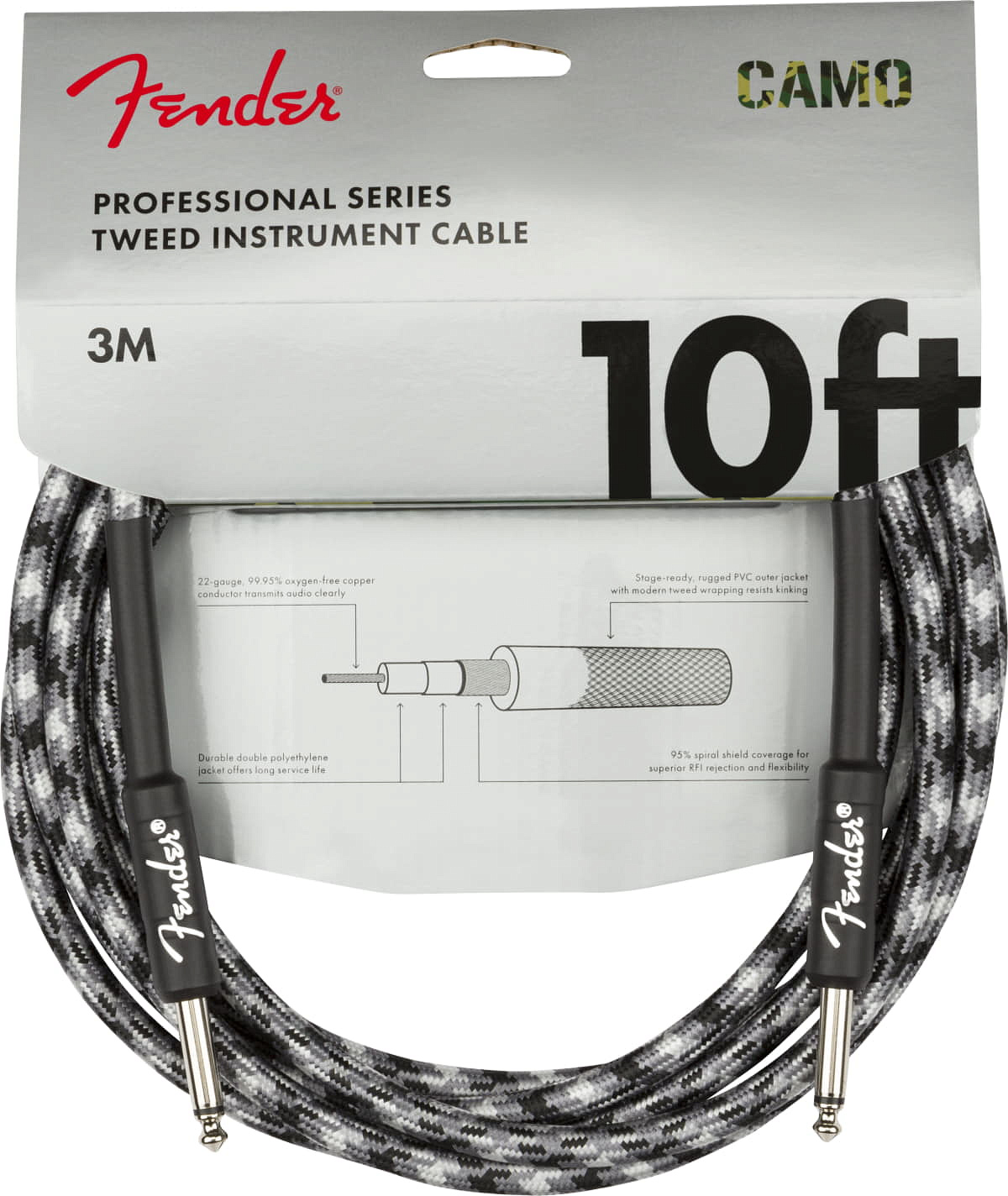 FENDER PRO Series INST Cable 10" Winter Camo – фото 5