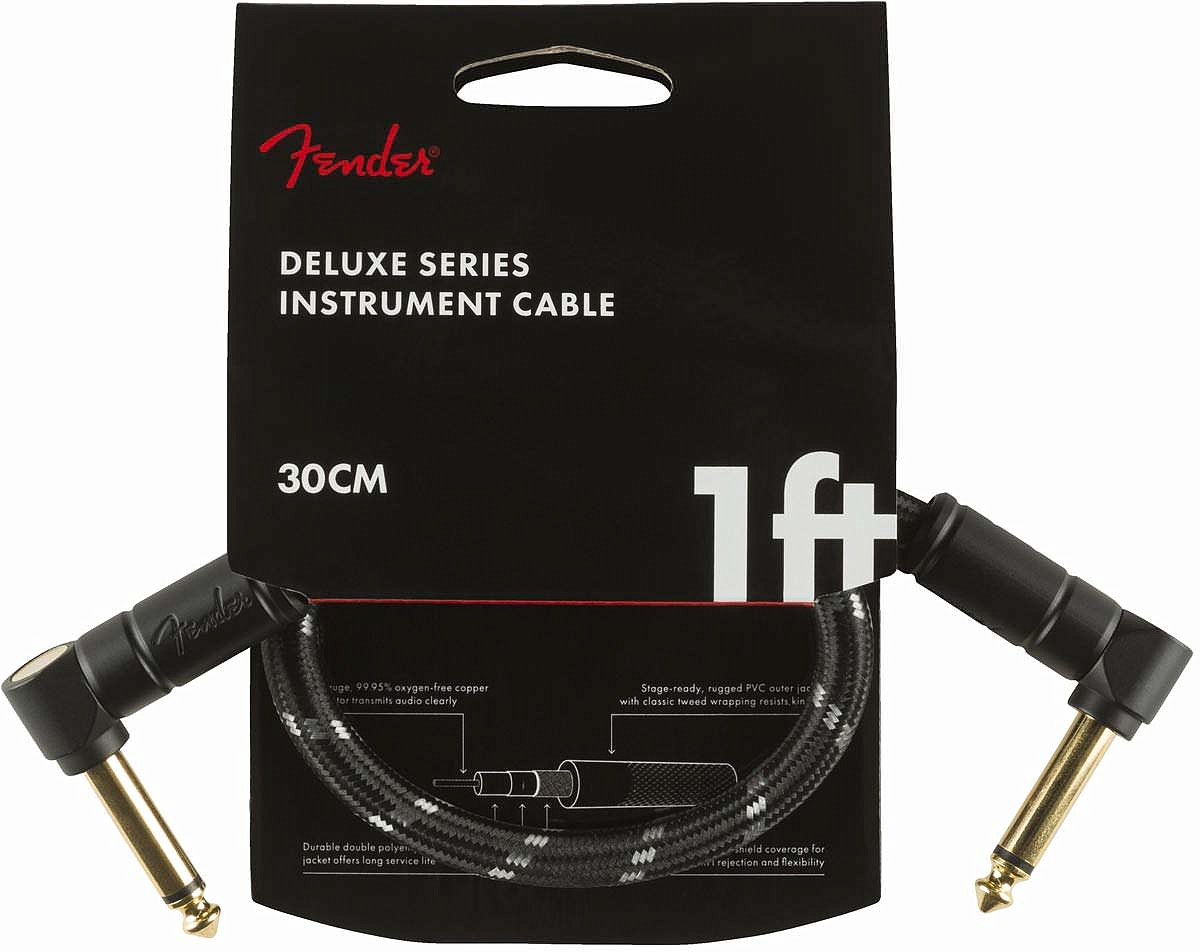 FENDER DELUXE 1" INST CABLE Black Tweed