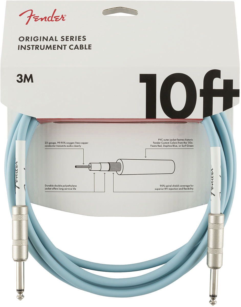 FENDER 10" Original INST CABLE Daphne Blue - фото 1