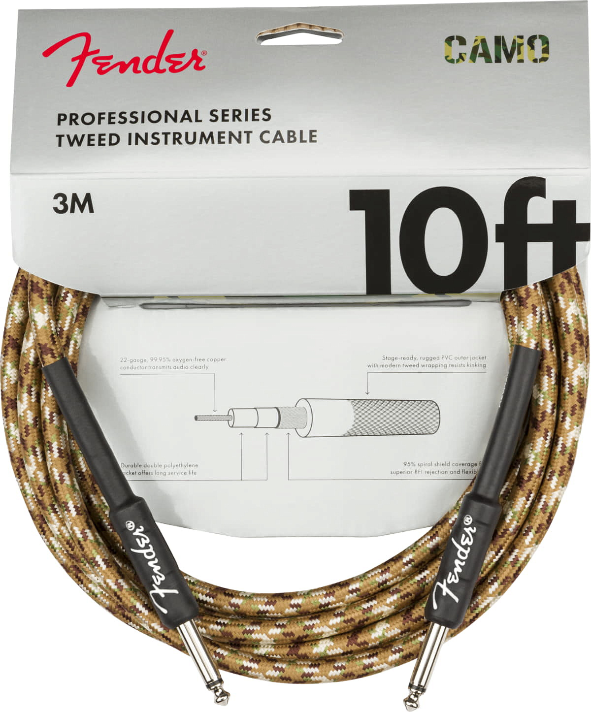 FENDER PRO Series INST Cable 10" Desert Camo – фото 3