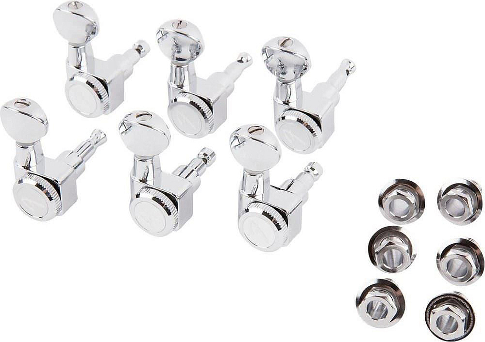 FENDER LOCKING TUNERS, CHROME VINT BUTTON