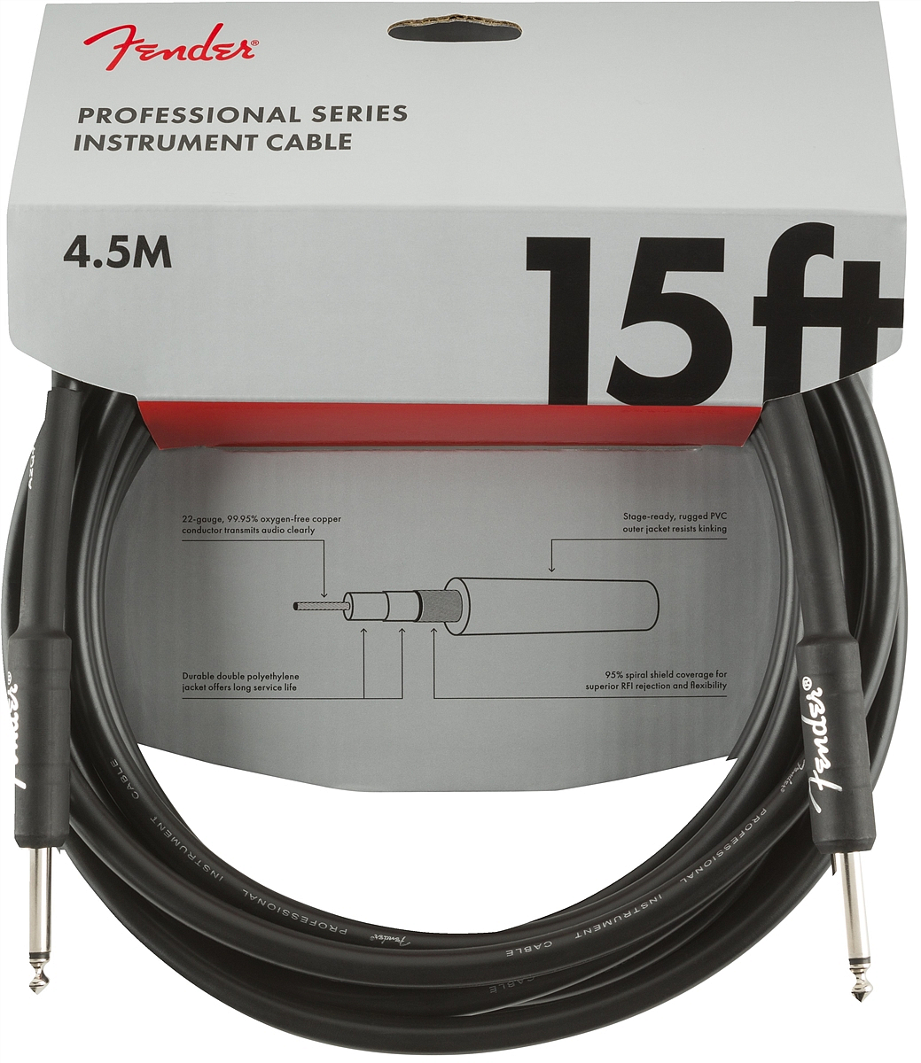 FENDER 15" INST CABLE Black - фото 1