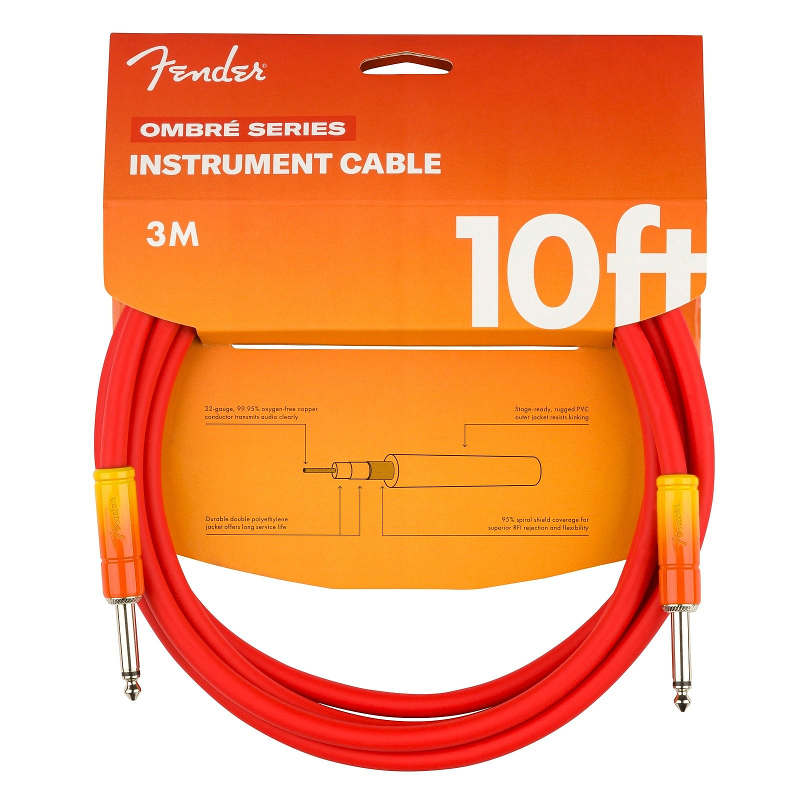 FENDER 10" Ombre INST Cable Tequila Sunrise – фото 2