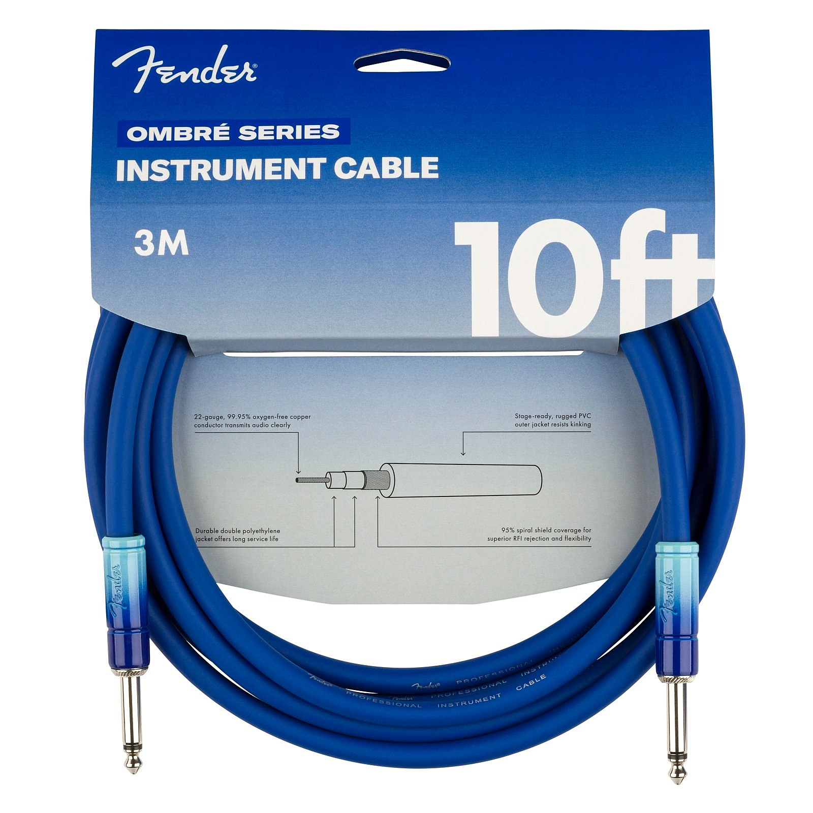 FENDER 10" Ombre INST Cable Belair Blue – фото 2